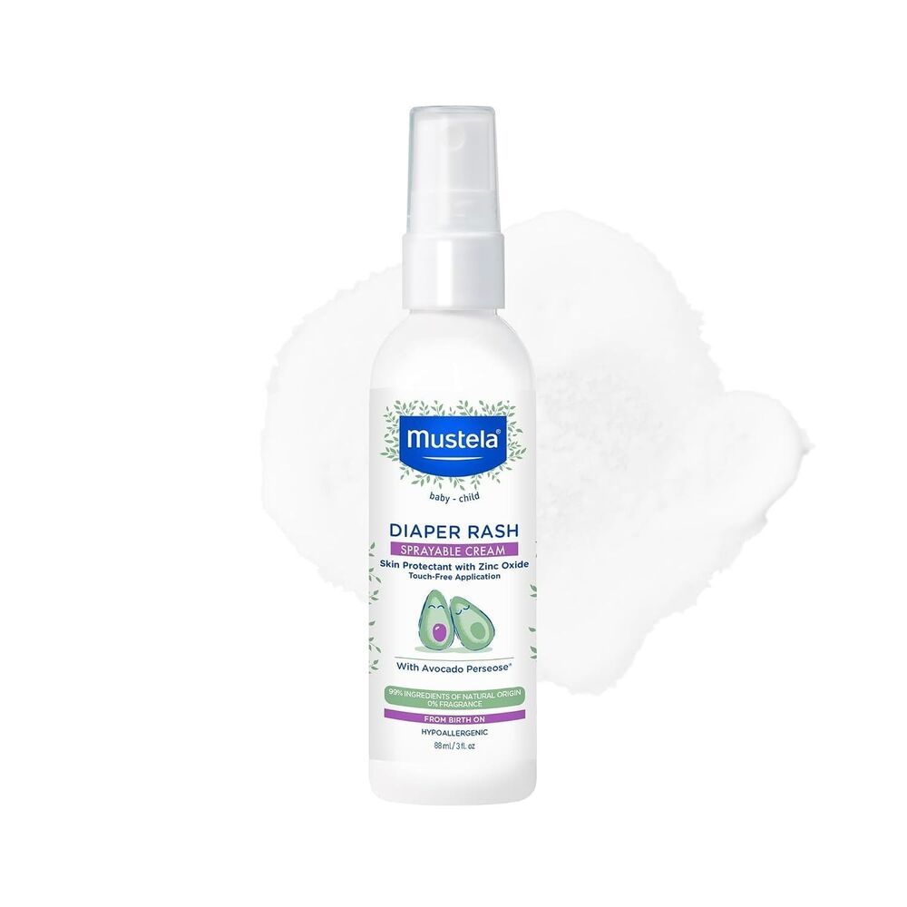 Mustela Baby Diaper Rash Cream Spray Zinc Oxide & Natural Avocado Treats 3 oz